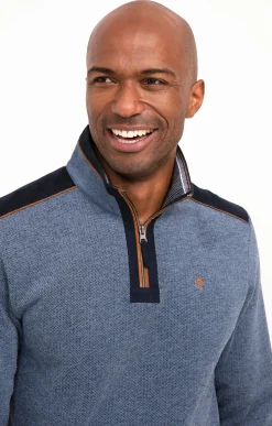 Polos & Tee-shirts<Armand Thiery Polo col montant manches longues - Bleudur