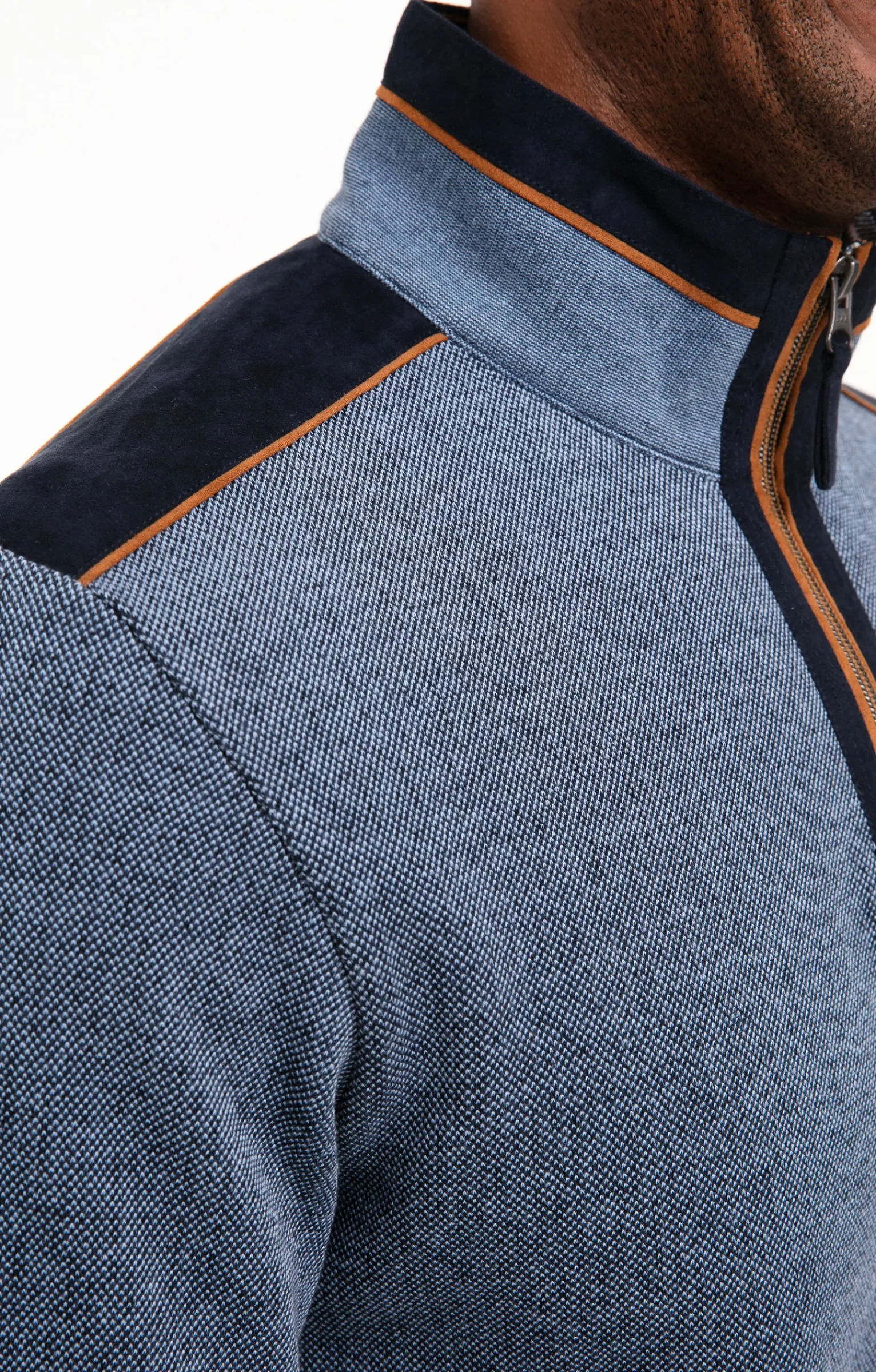 Polos & Tee-shirts<Armand Thiery Polo col montant manches longues - Bleudur