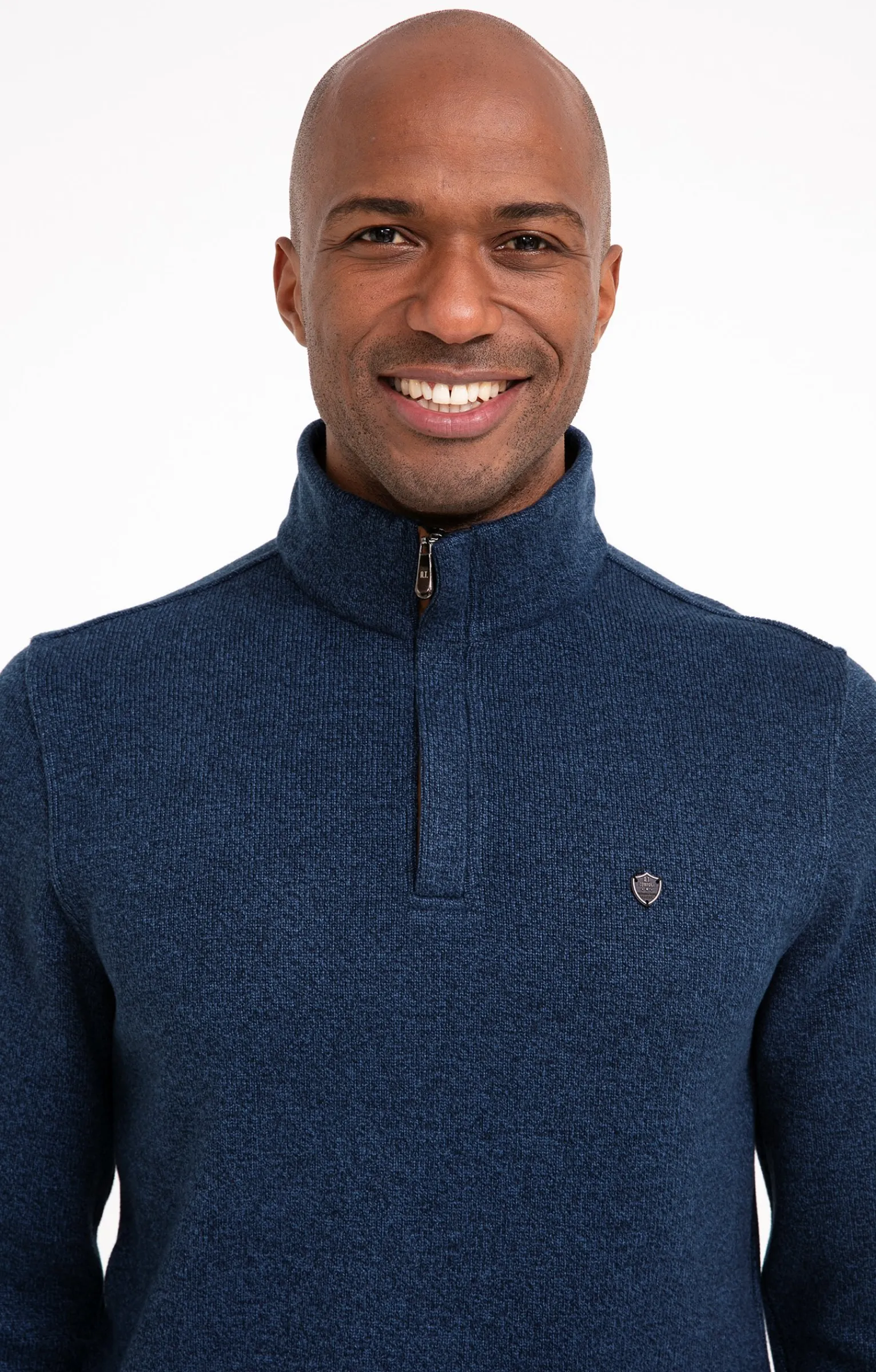 Polos & Tee-shirts<Armand Thiery Polo col montant manches longues Chaud - Bleudur