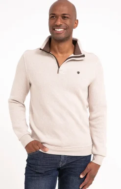 Polos & Tee-shirts<Armand Thiery Polo col montant manches longues Chaud - Beige