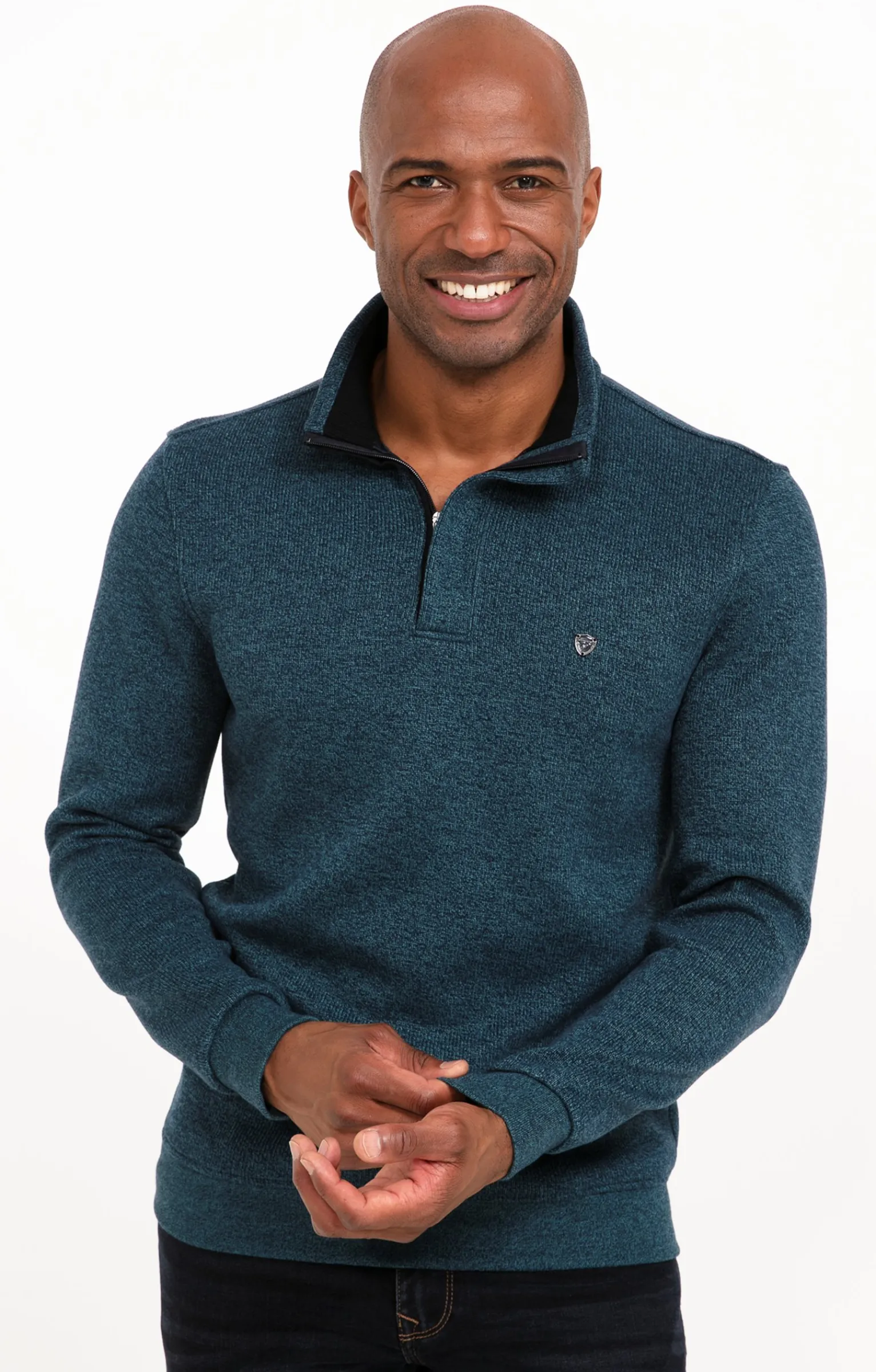 Polos & Tee-shirts<Armand Thiery Polo col montant manches longues Chaud - Pétrole