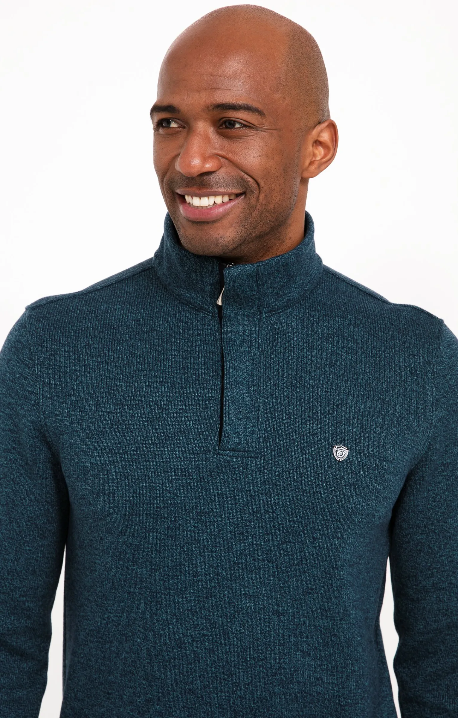 Polos & Tee-shirts<Armand Thiery Polo col montant manches longues Chaud - Pétrole