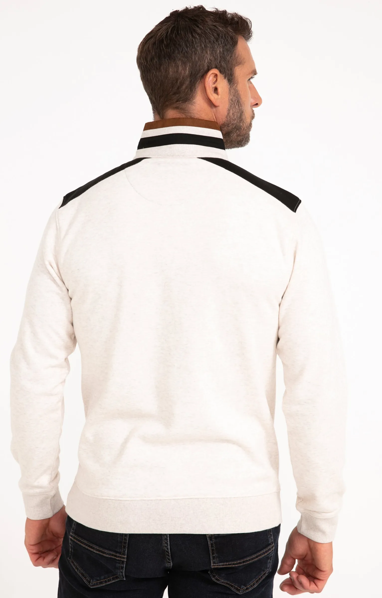 Polos & Tee-shirts<Armand Thiery Polo col montant manches longues Molty - Écru