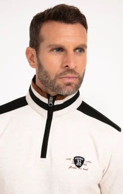Polos & Tee-shirts<Armand Thiery Polo col montant manches longues Molty - Écru