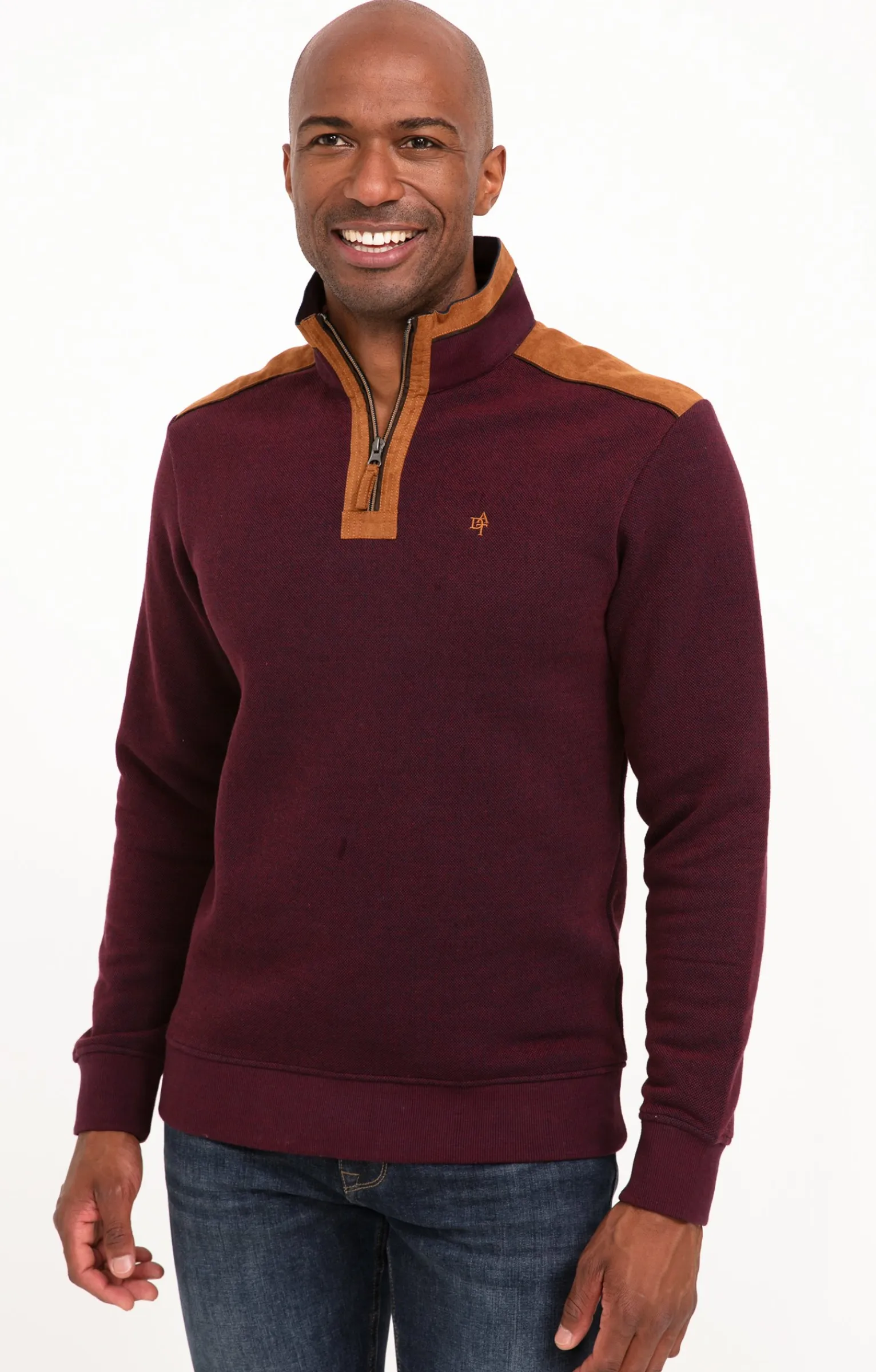 Polos & Tee-shirts<Armand Thiery Polo col montant manches longues - Bordeaux