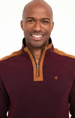 Polos & Tee-shirts<Armand Thiery Polo col montant manches longues - Bordeaux