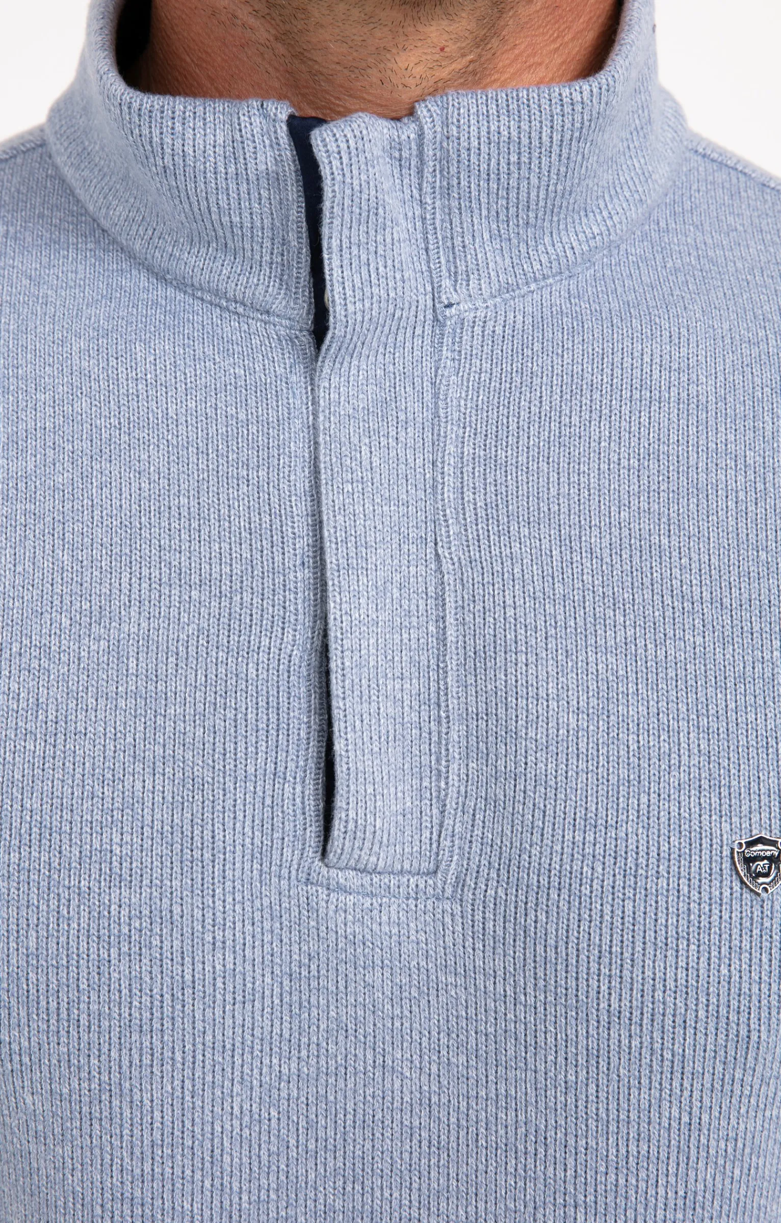 Polos & Tee-shirts<Armand Thiery Polo col montant manches longues Chaud - Bleuciel