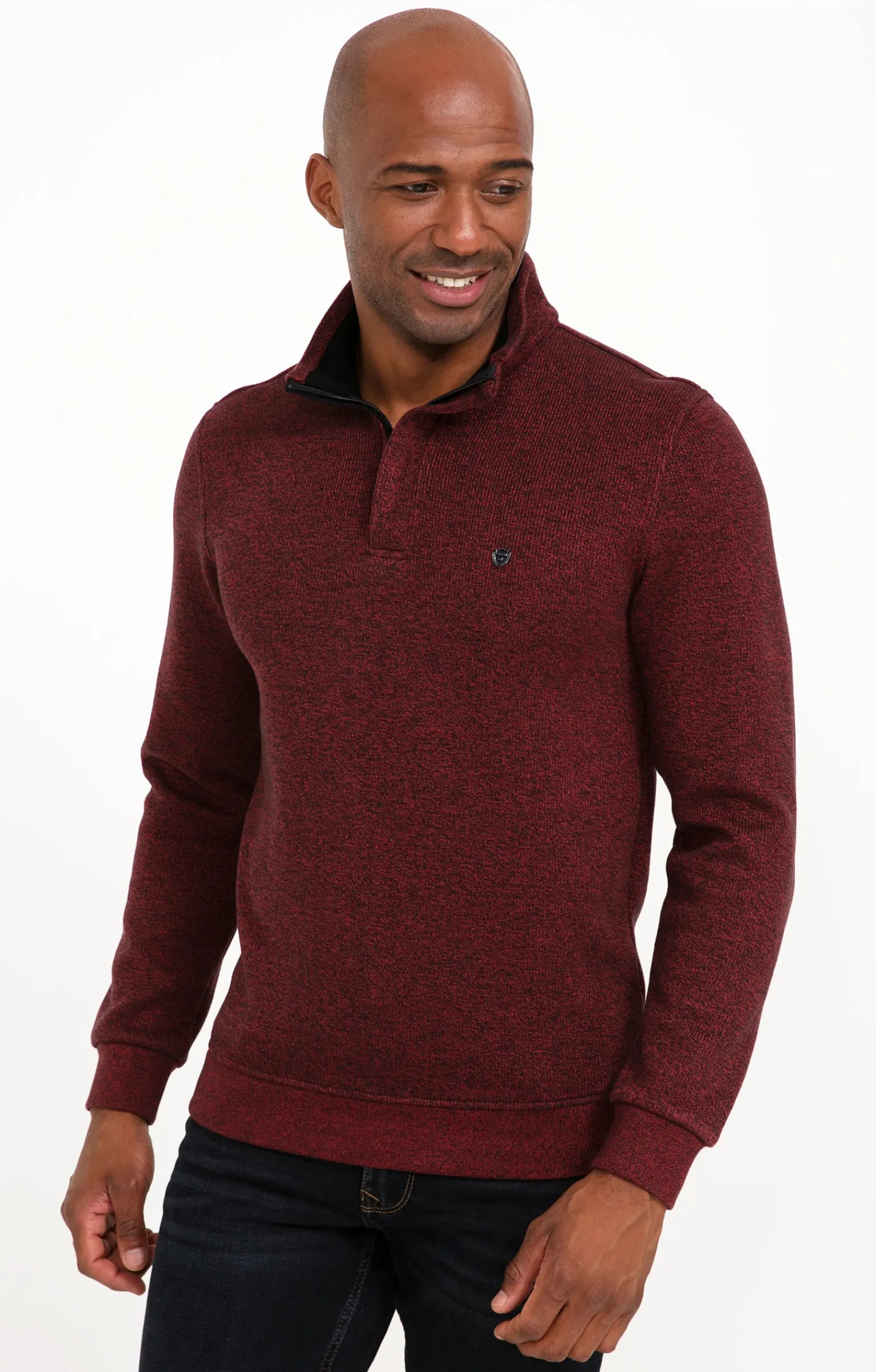 Polos & Tee-shirts<Armand Thiery Polo col montant manches longues Chaud - Bordeaux