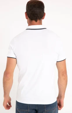 Polos & Tee-shirts<Armand Thiery Polo manches courtes Contrast - Blanc