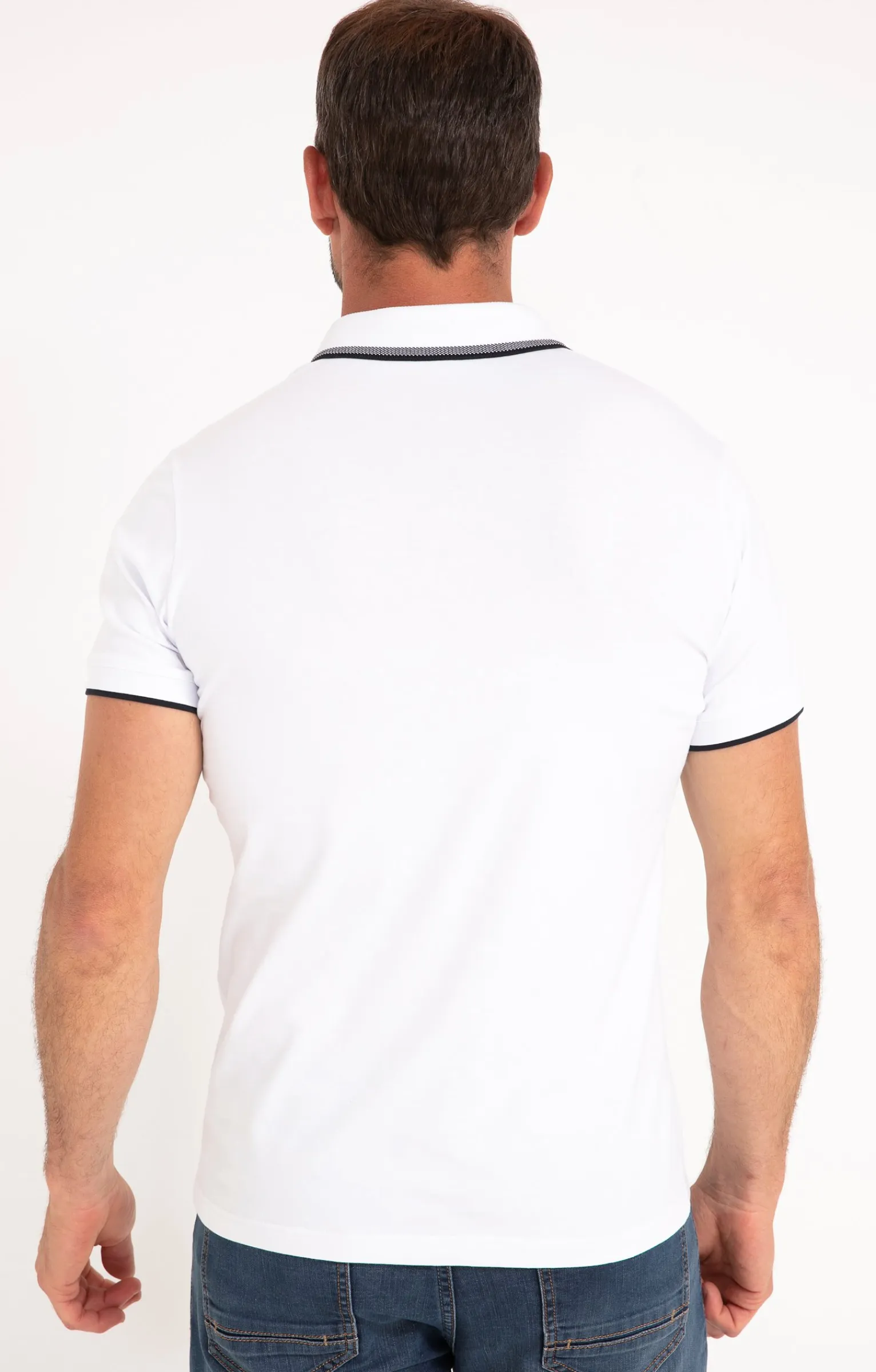 Polos & Tee-shirts<Armand Thiery Polo manches courtes Contrast - Blanc