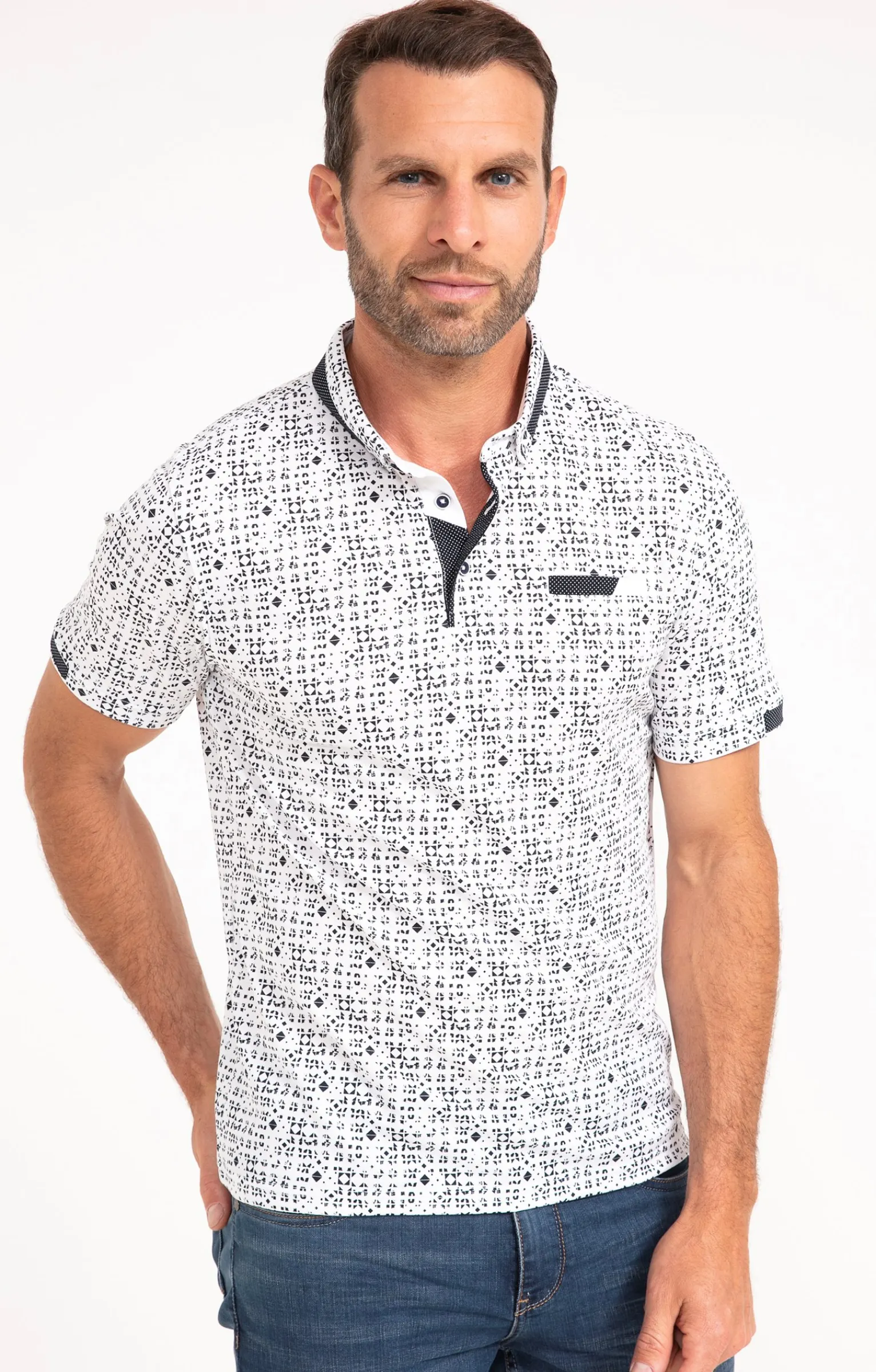 Polos & Tee-shirts<Armand Thiery Polo manches courtes Ori - Blanc