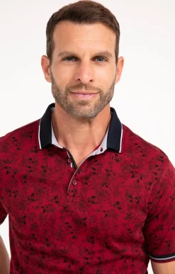Polos & Tee-shirts<Armand Thiery Polo manches courtes Spot Leaf - Rouge
