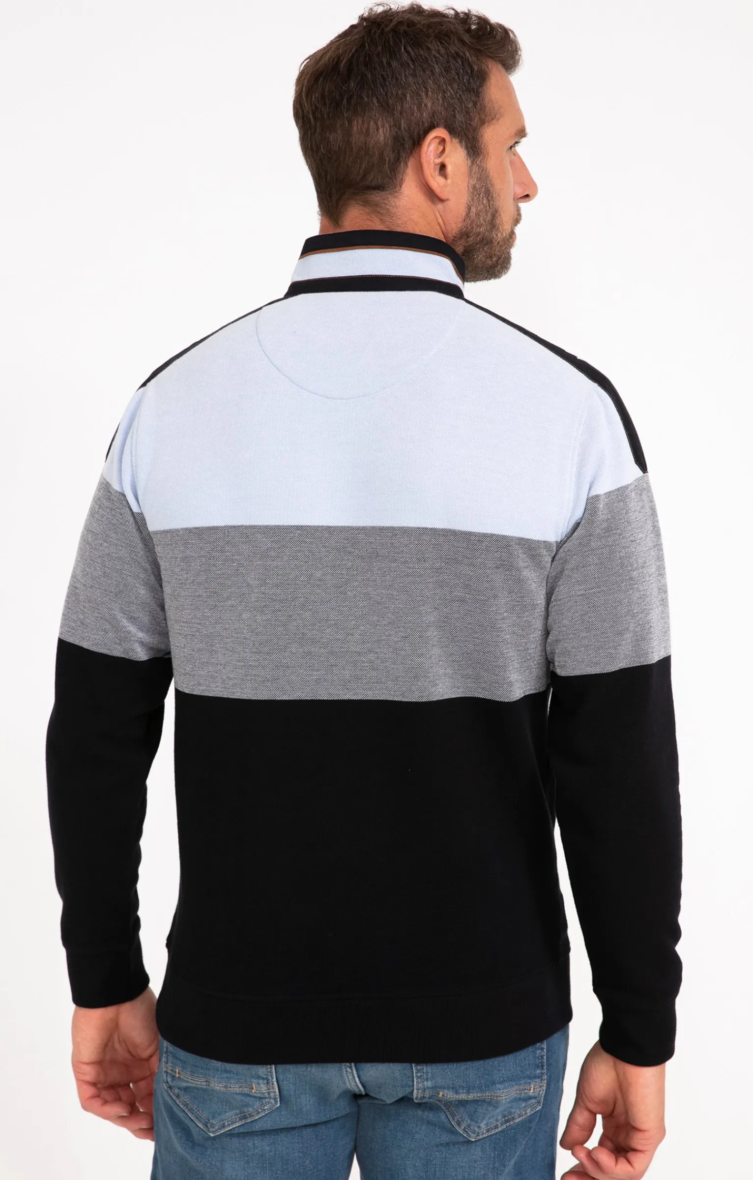 Polos & Tee-shirts<Armand Thiery Polo manches longues Badgy - Bleuciel