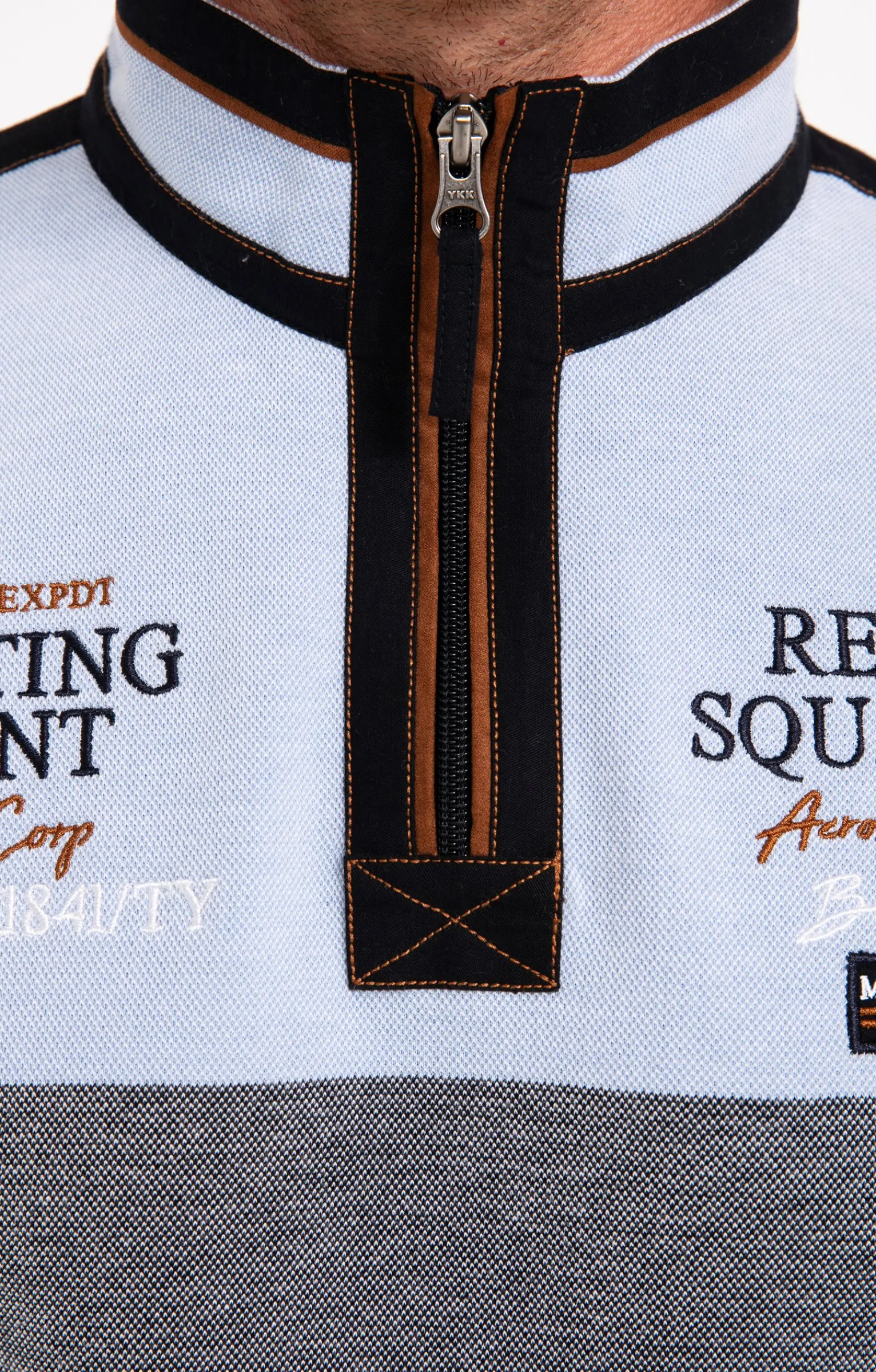 Polos & Tee-shirts<Armand Thiery Polo manches longues Badgy - Bleuciel