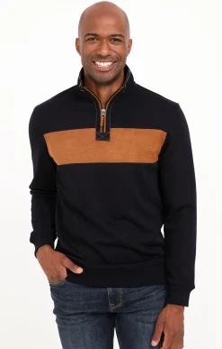 Polos & Tee-shirts<Armand Thiery Polo manches longues col montant Sued - Marine