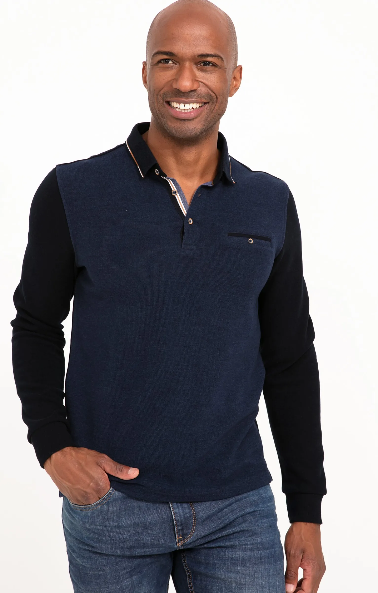 Polos & Tee-shirts<Armand Thiery Polo manches longues Duo - Marine