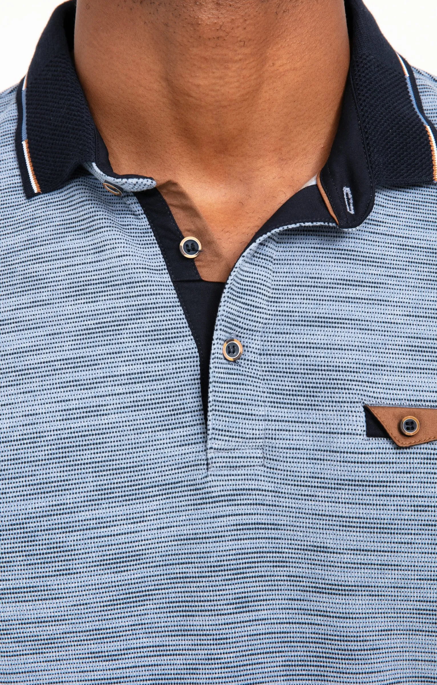 Polos & Tee-shirts<Armand Thiery Polo manches longues Print - Bleuciel