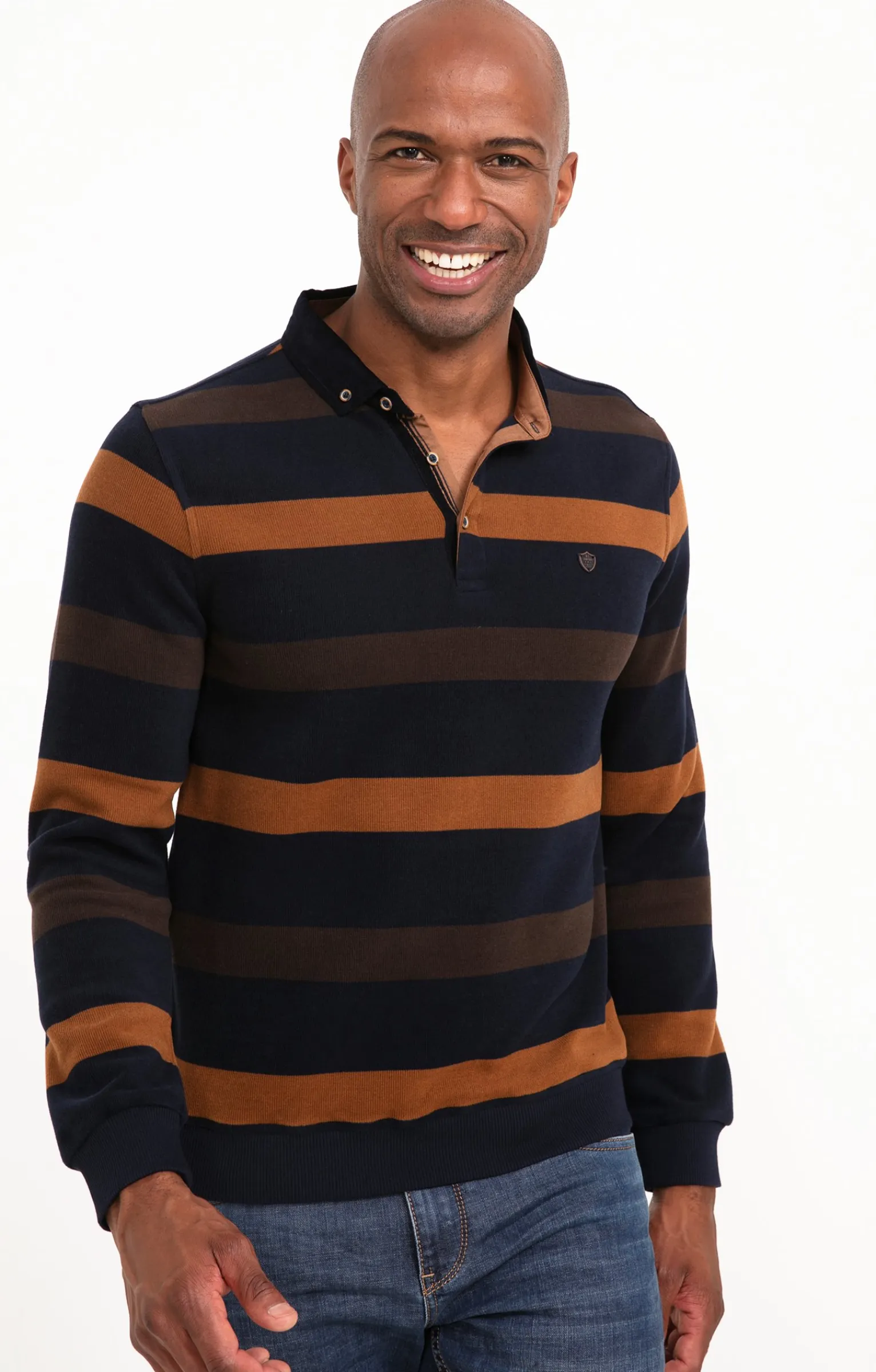 Polos & Tee-shirts<Armand Thiery Polo manches longues Ray Allover - Marine