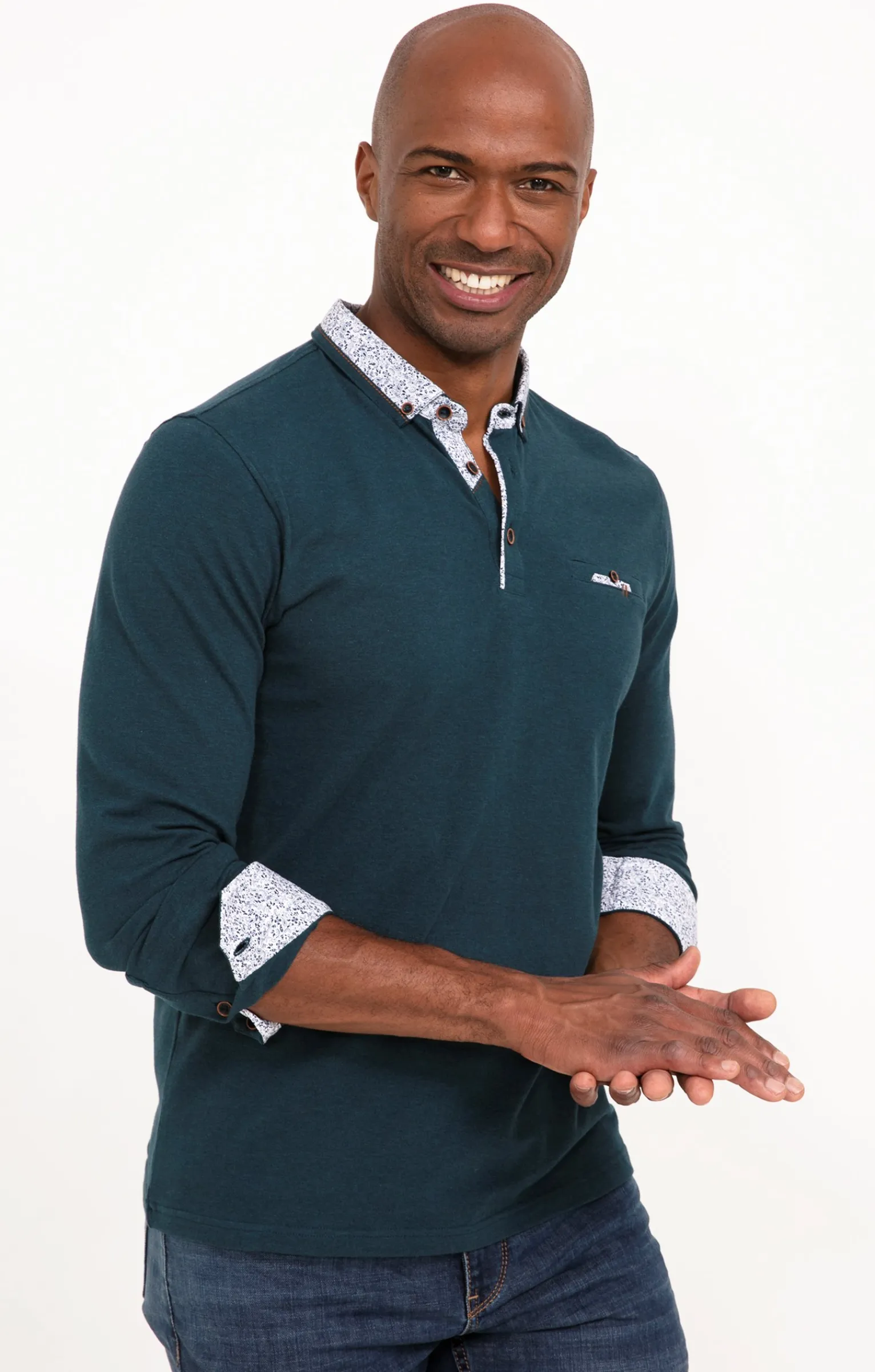 Polos & Tee-shirts<Armand Thiery Polo manches longues Romantique - Pétrole
