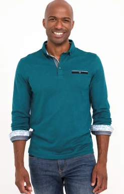 Polos & Tee-shirts<Armand Thiery Polo manches longues Sheldon - Pétrole