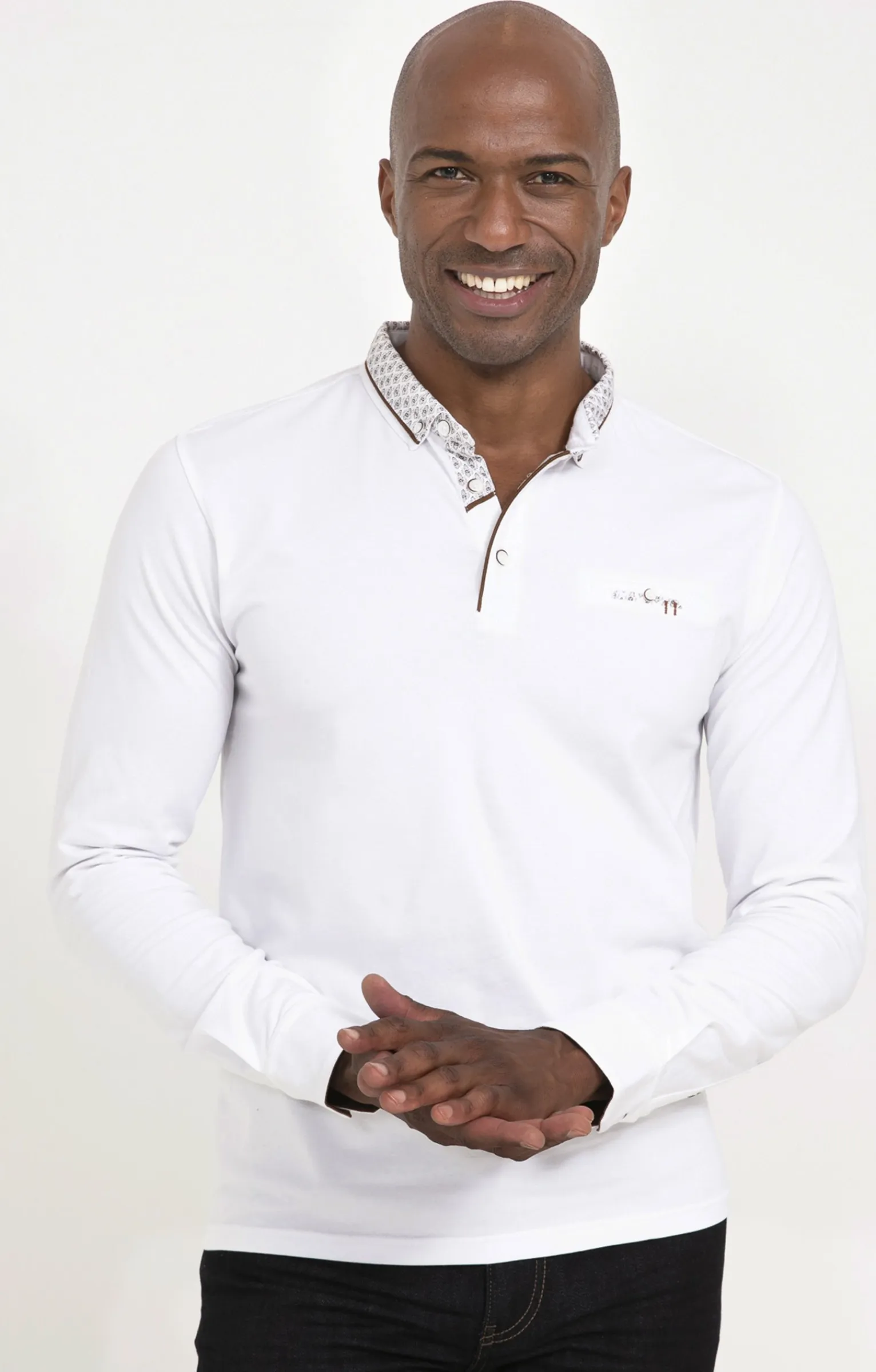 Polos & Tee-shirts<Armand Thiery Polo manches longues Sued Barca - Blanc