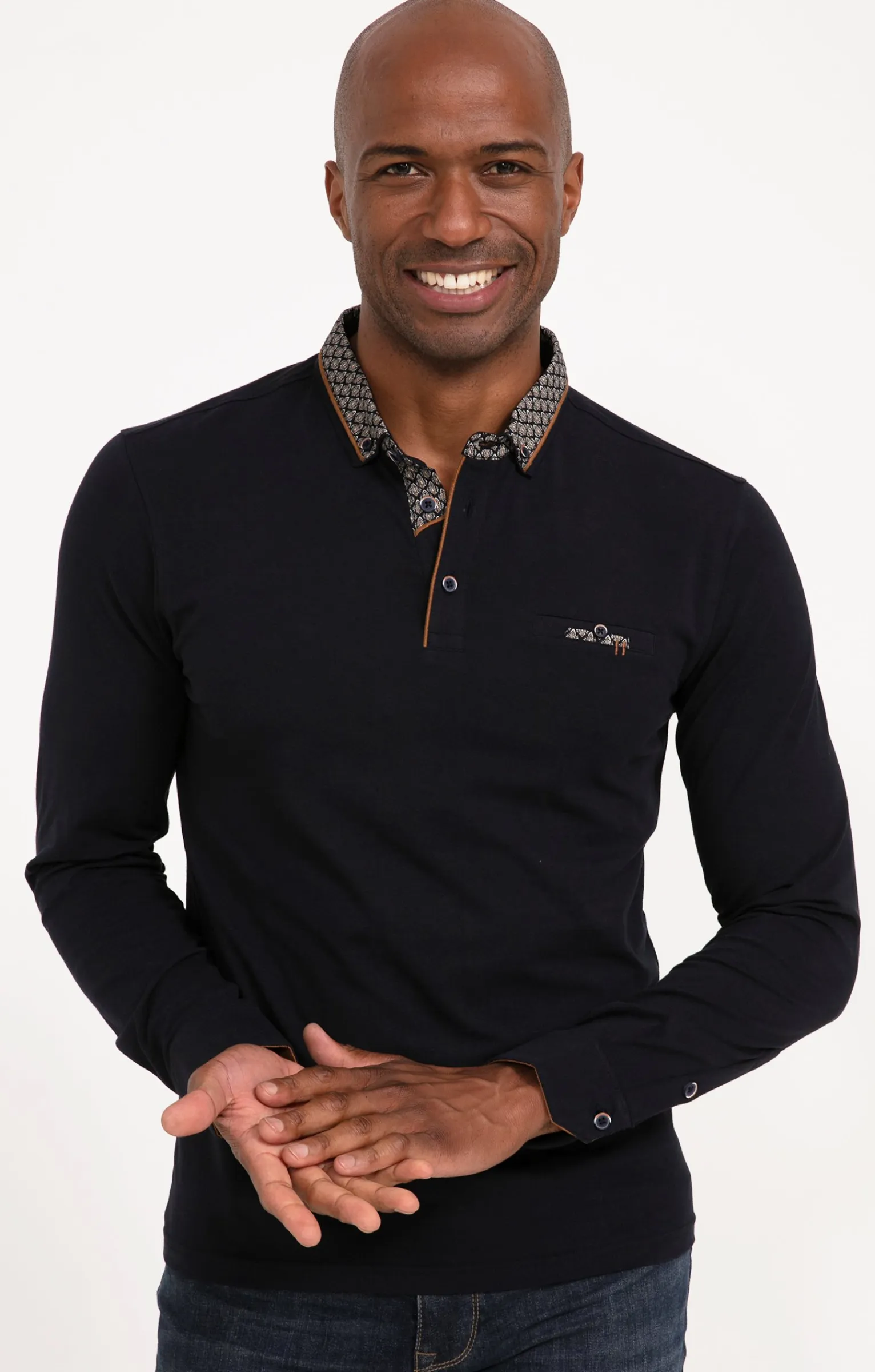 Polos & Tee-shirts<Armand Thiery Polo manches longues Sued Barca - Marine