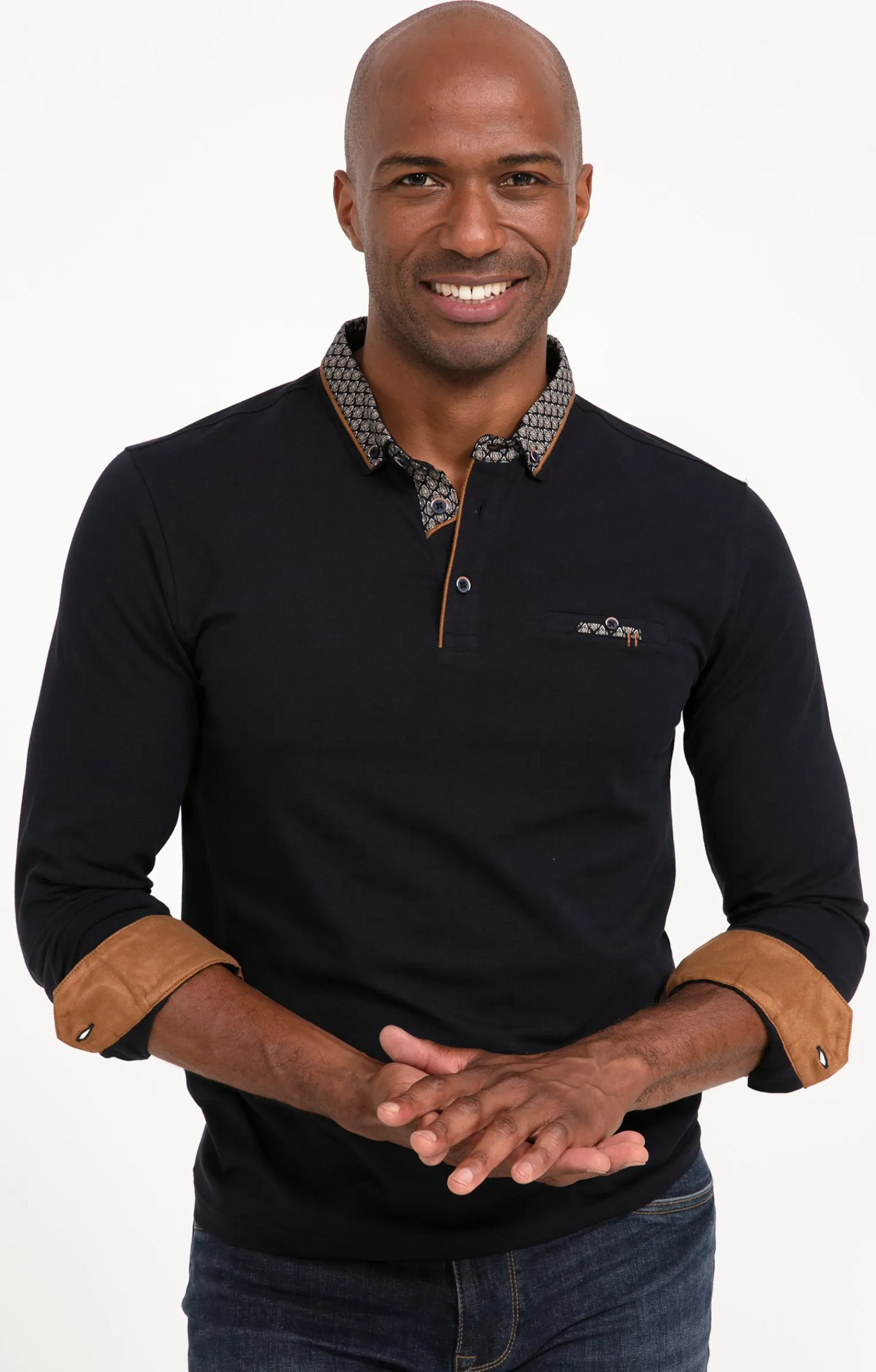Polos & Tee-shirts<Armand Thiery Polo manches longues Sued Barca - Marine