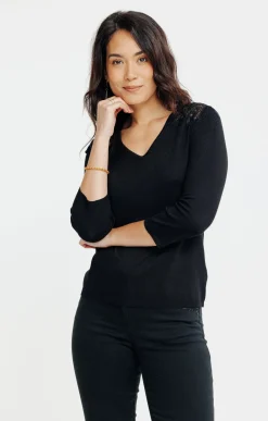 Pulls & Cardigans<Armand Thiery PULL AVEC BRODERIES ET STRASS - Noir