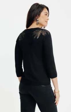 Pulls & Cardigans<Armand Thiery PULL AVEC BRODERIES ET STRASS - Noir