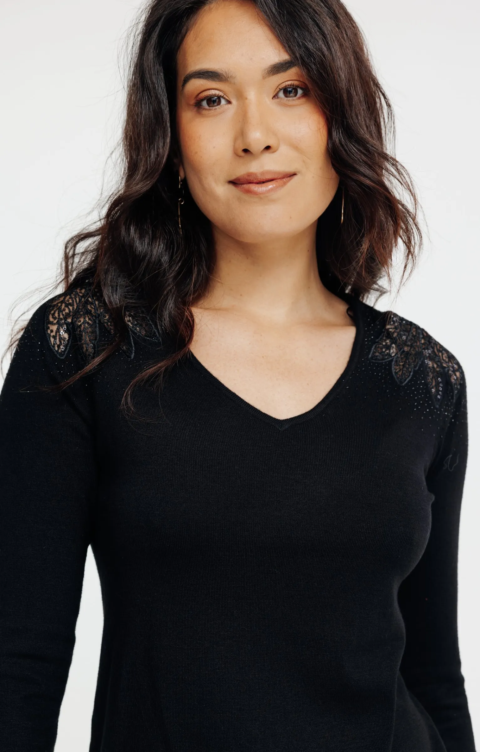 Pulls & Cardigans<Armand Thiery PULL AVEC BRODERIES ET STRASS - Noir