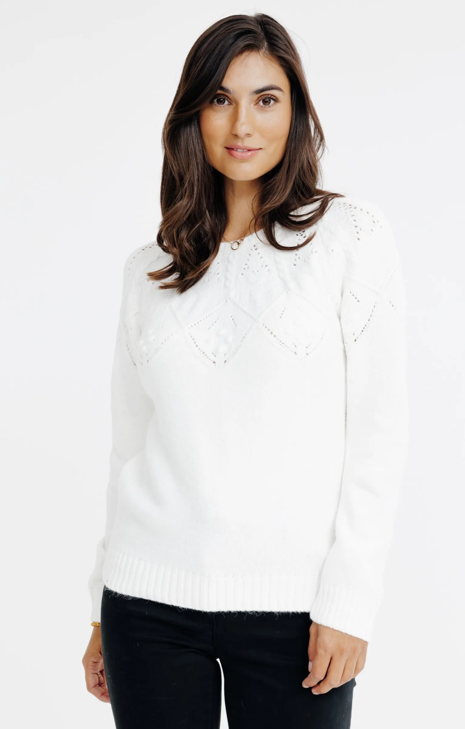 Pulls & Cardigans<Armand Thiery PULL AVEC JEU DE TORSADES - Écru