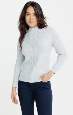 Pulls & Cardigans<Armand Thiery PULL AVEC JEU DE TORSADES - Argent