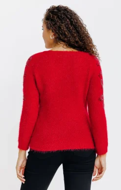 Pulls & Cardigans<Armand Thiery PULL BEADING SUR LES EPAULES - Rouge