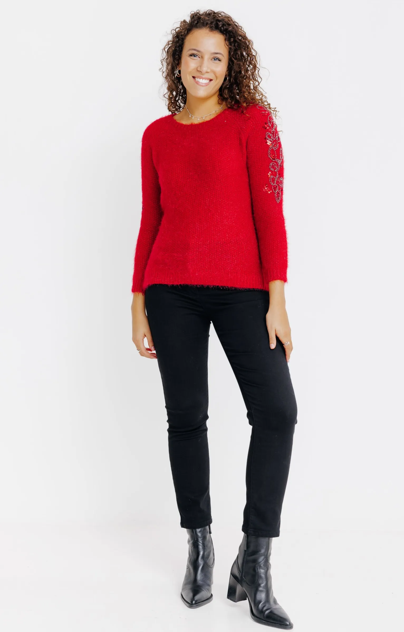 Pulls & Cardigans<Armand Thiery PULL BEADING SUR LES EPAULES - Rouge