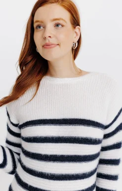 Pulls & Cardigans<Armand Thiery Pull bicolore rayé - Écru