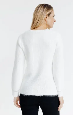 Pulls & Cardigans<Armand Thiery Pull broderie chat - Écru