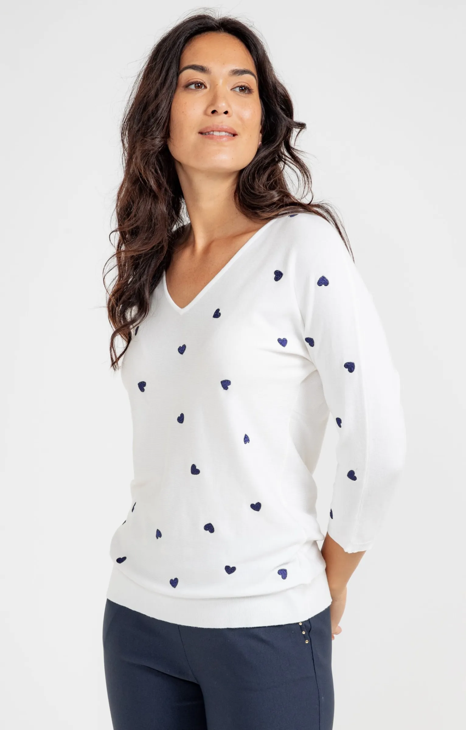 Pulls & Cardigans<Armand Thiery Pull broderie cœur - Écru