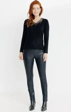 Pulls & Cardigans<Armand Thiery PULL COL BRODE - Noir