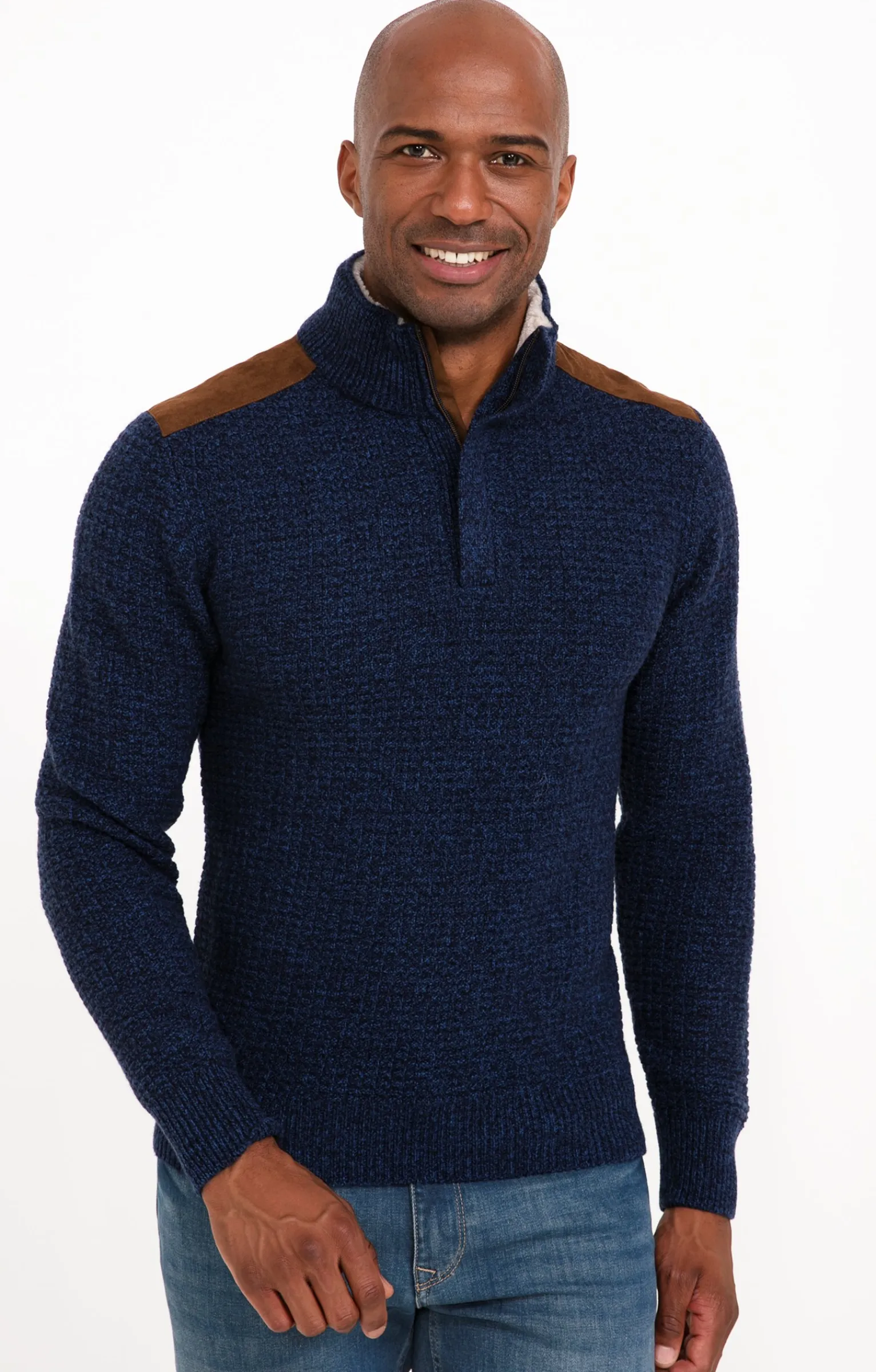 Pulls & Gilets<Armand Thiery Pull col montant avec sherpa - Bleudur