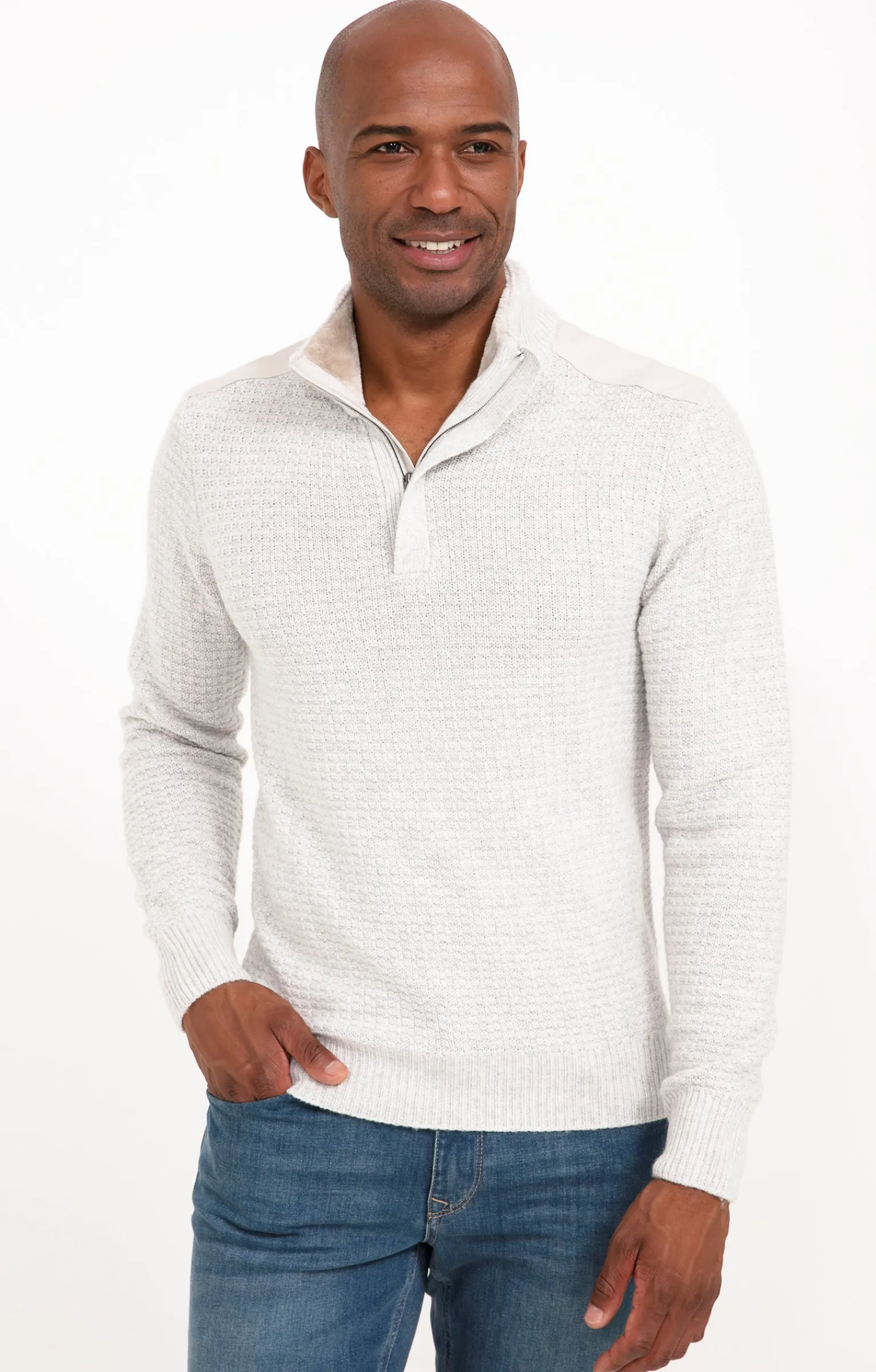 Pulls & Gilets<Armand Thiery Pull col montant avec sherpa - Grisclair
