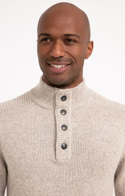 Pulls & Gilets<Armand Thiery Pull col montant boutonné - Beige