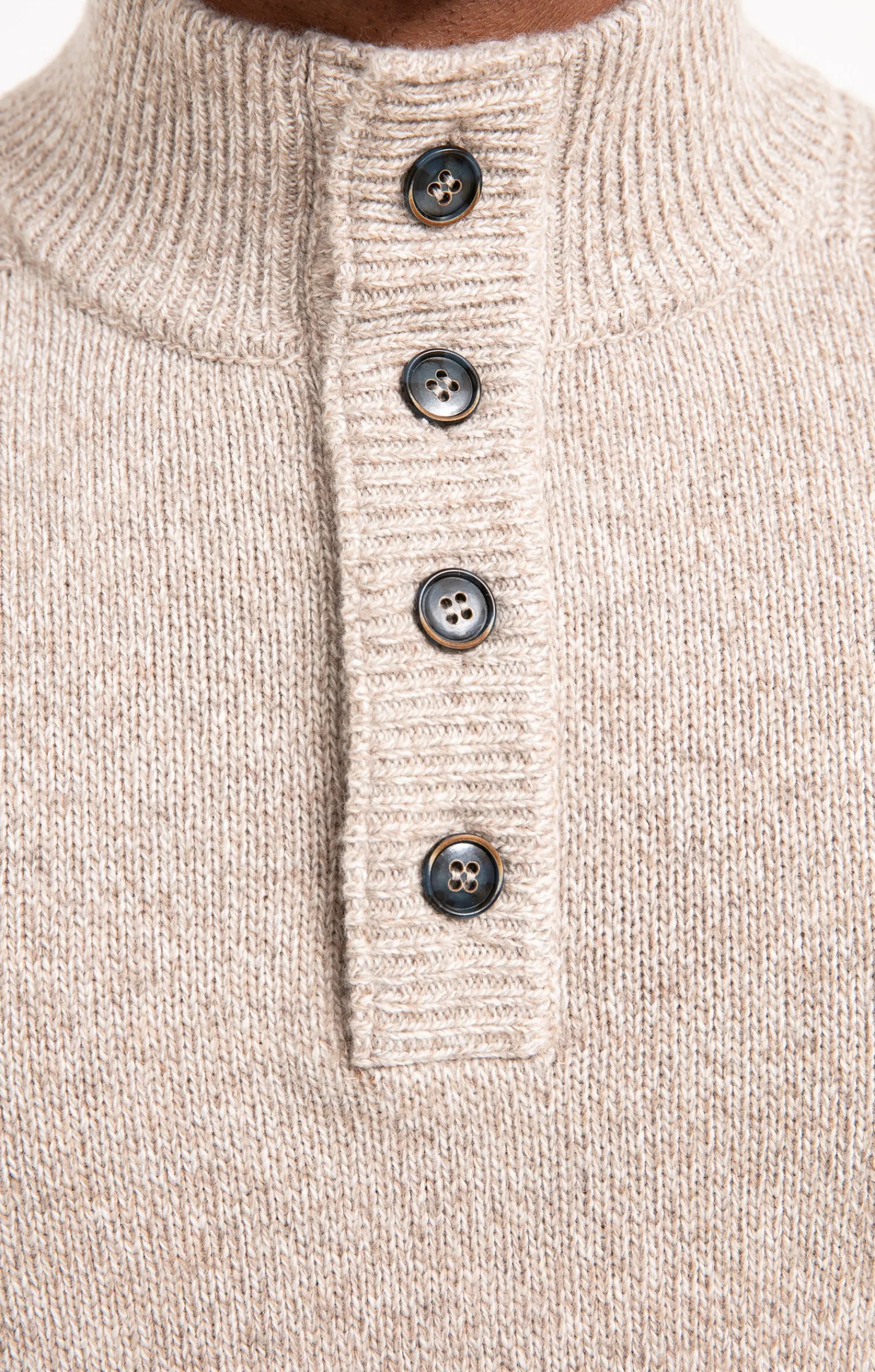 Pulls & Gilets<Armand Thiery Pull col montant boutonné - Beige