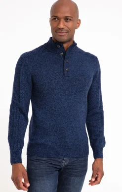 Pulls & Gilets<Armand Thiery Pull col montant boutonné - Bleudur