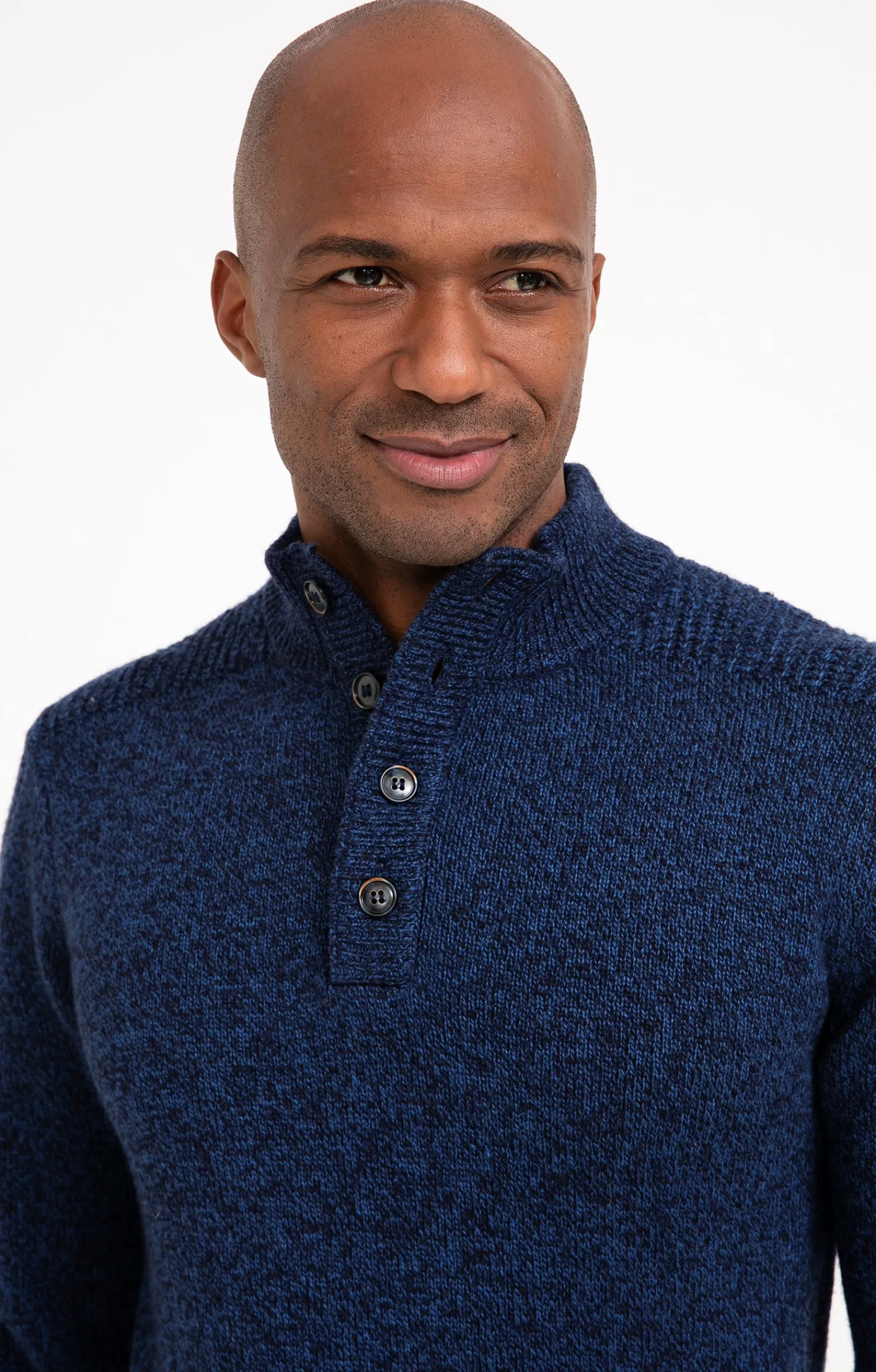 Pulls & Gilets<Armand Thiery Pull col montant boutonné - Bleudur