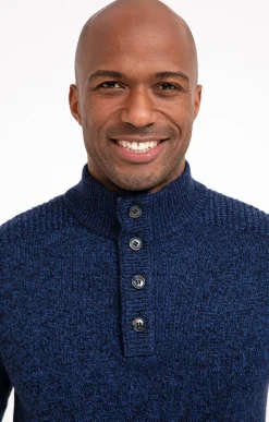Pulls & Gilets<Armand Thiery Pull col montant boutonné - Bleudur