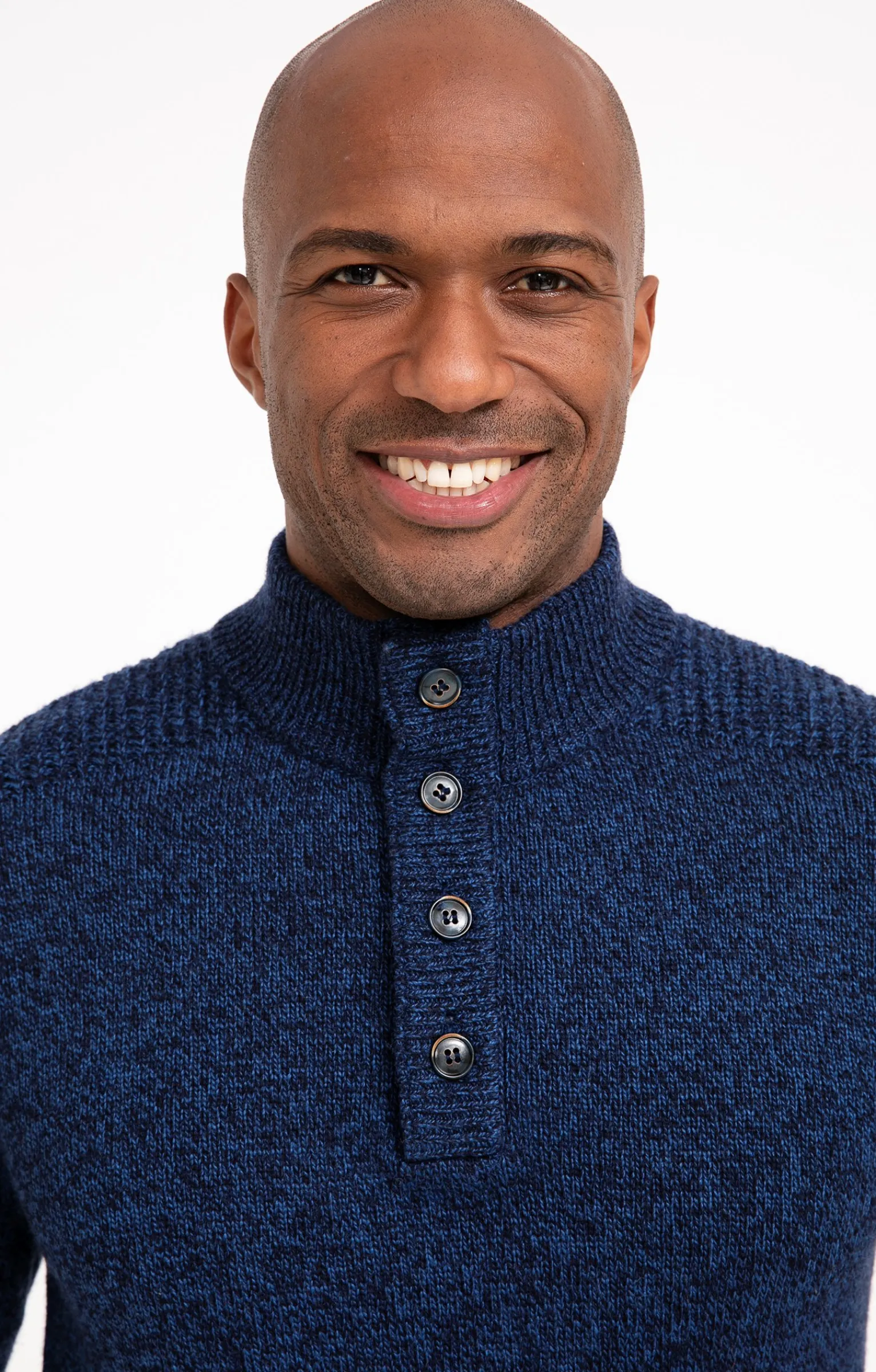 Pulls & Gilets<Armand Thiery Pull col montant boutonné - Bleudur