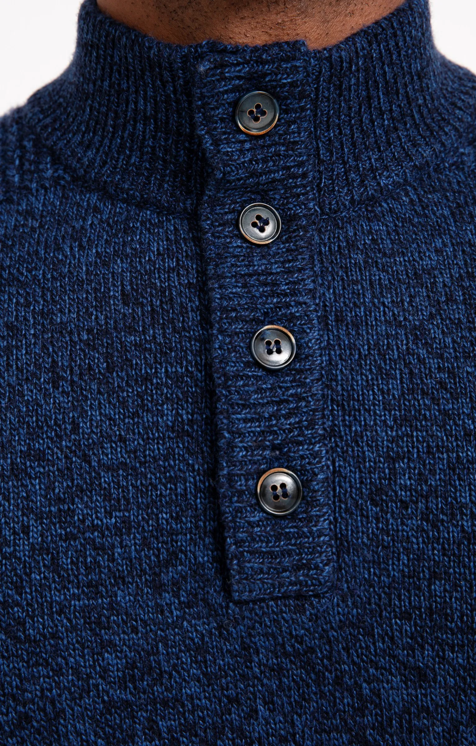 Pulls & Gilets<Armand Thiery Pull col montant boutonné - Bleudur