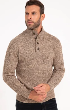 Pulls & Gilets<Armand Thiery Pull col montant boutonné - Camel