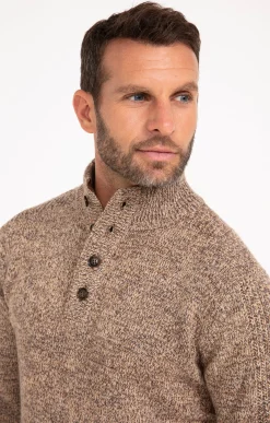 Pulls & Gilets<Armand Thiery Pull col montant boutonné - Camel