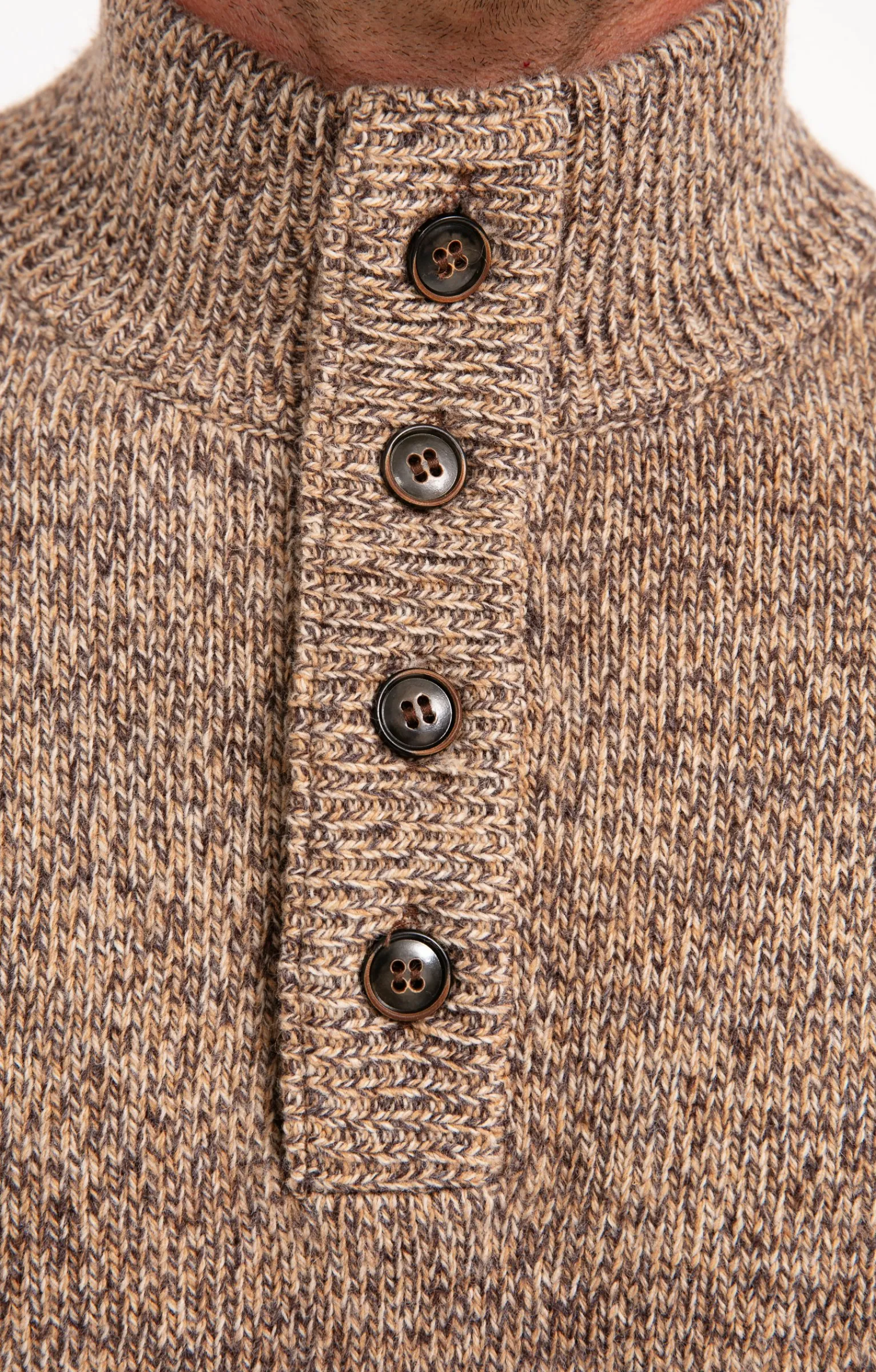 Pulls & Gilets<Armand Thiery Pull col montant boutonné - Camel